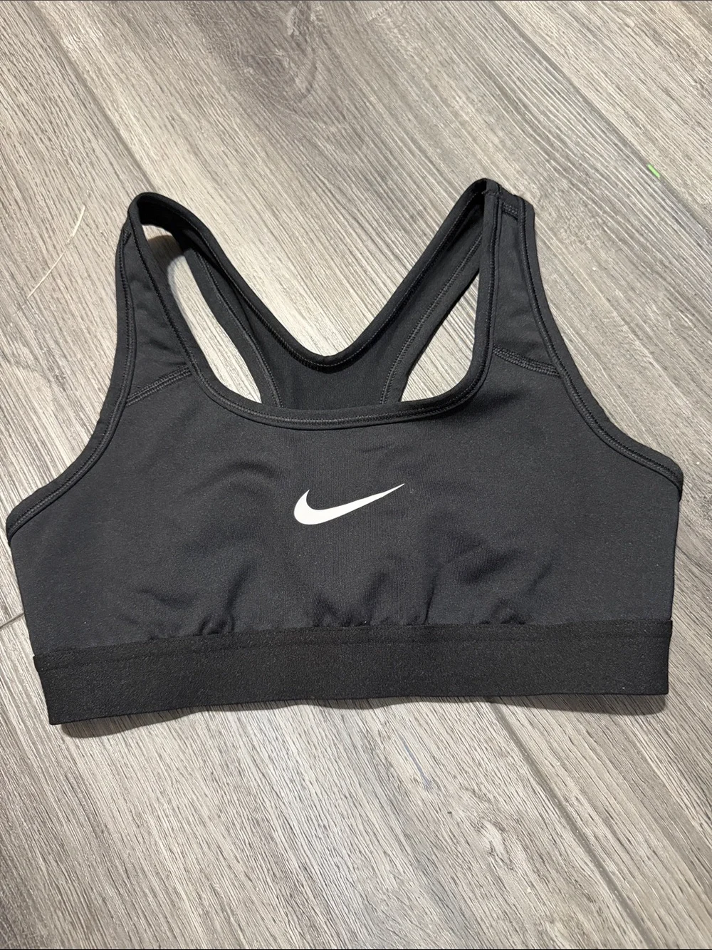 Nike Black Racerback Sports Bra with White Swoosh